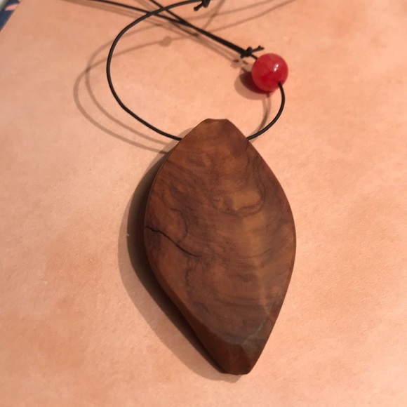 Hand carved Wooden Necklace - Picture 2 of 3